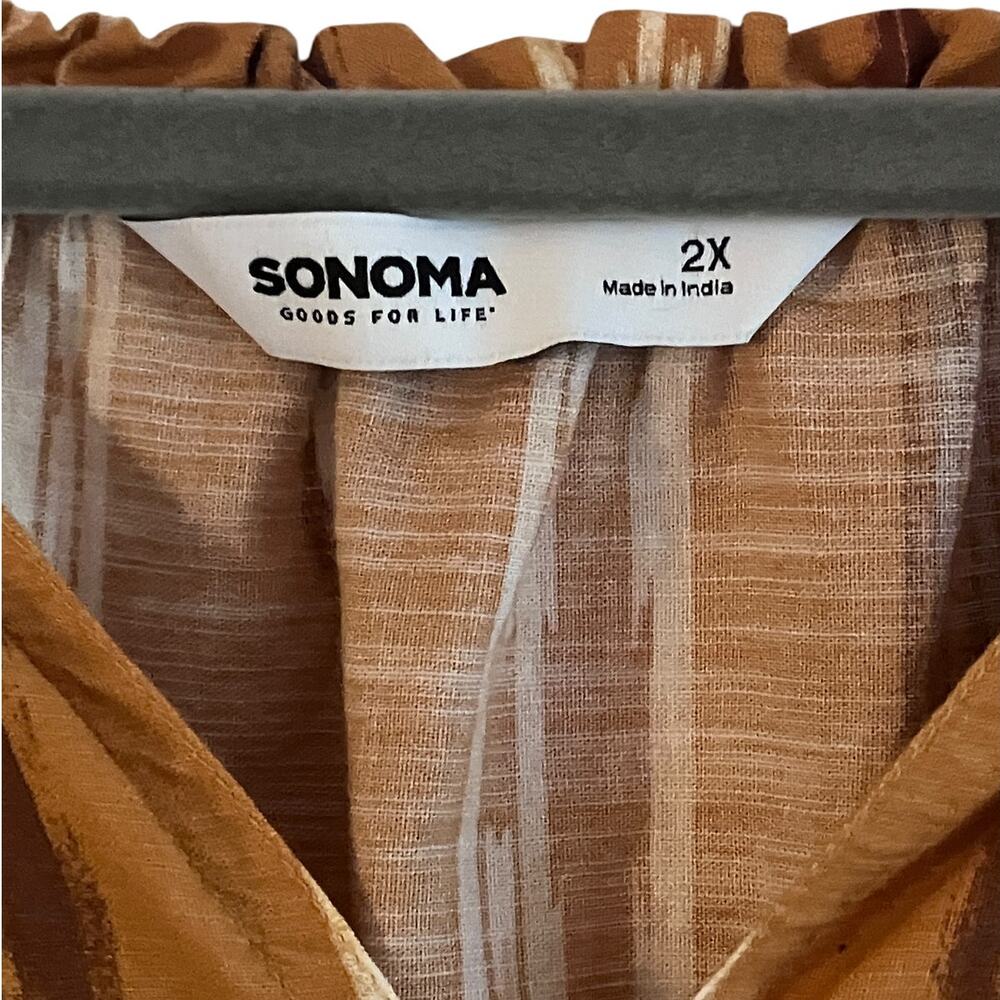 Sonoma Maxi Dress Plus Size 2X Aztec Southwestern Tiered Pockets Festival Boho - Picture 3 of 10